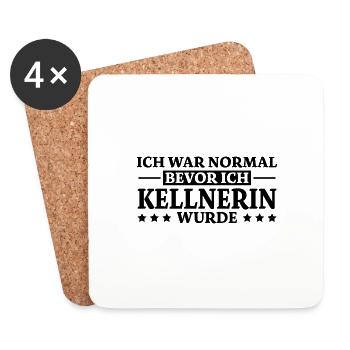 Kellnerin Spruch Kellner Beruf Kellnerin Geschenk - Untersetzer (4er-Set) - Weiß - Vorne