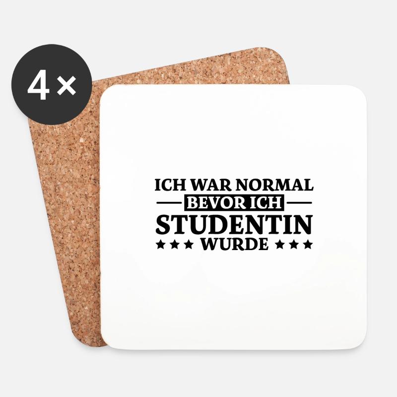 Studentin Spruch Universität Studentin Geschenk - Untersetzer (4er-Set) - Weiß