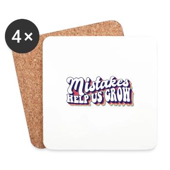 Mistakes Help Us Grow Teacher Student Teaching - Coasters (set of 4) - white - Front