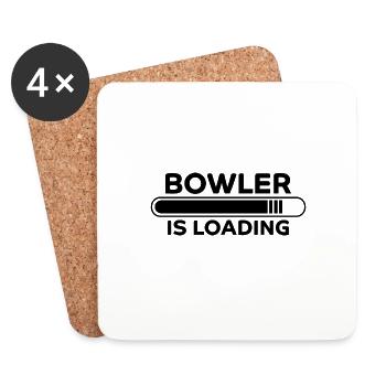 Bowling Spruch Bowlingspieler Fun Bowler Geschenk - Untersetzer (4er-Set) - Weiß - Vorne