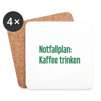 Kaffee-Notfallplan - Untersetzer (4er-Set) - Weiß - Vorne