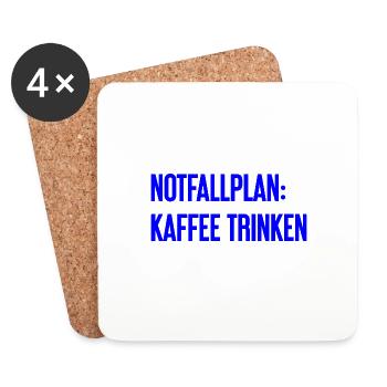 Kaffee-Notfallplan - Untersetzer (4er-Set) - Weiß - Vorne