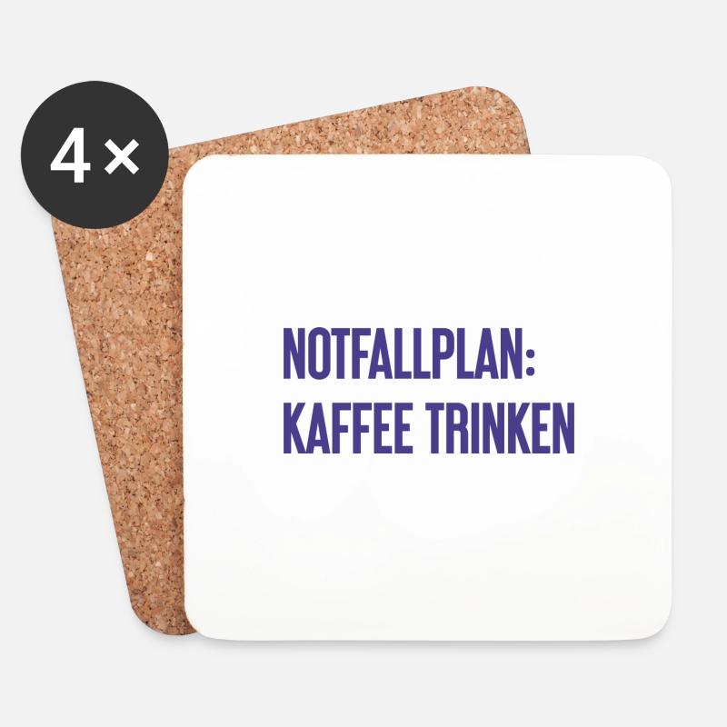 Kaffee-Notfallplan - Untersetzer (4er-Set) - Weiß