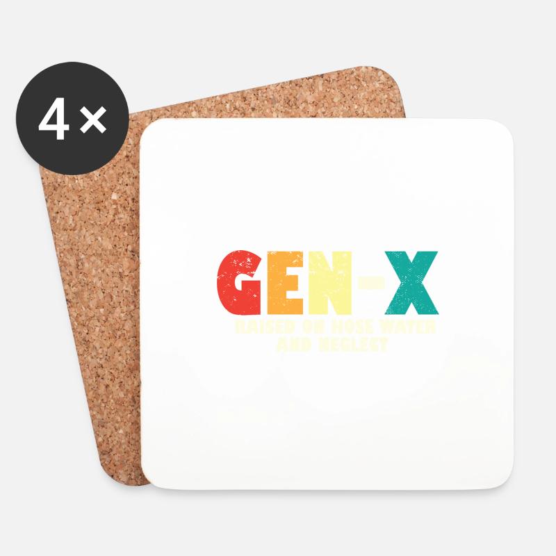 Gen X Raised On Hose Water And Neglect 80s 90s - Untersetzer (4er-Set) - Weiß