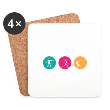 Je lance des trucs Lancer du disque Lancer du poids Piste & - Dessous de verre (lot de 4) - blanc - Devant