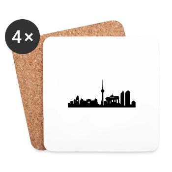 Skyline_Berlin_2 - Dessous de verre (lot de 4) - blanc - Devant