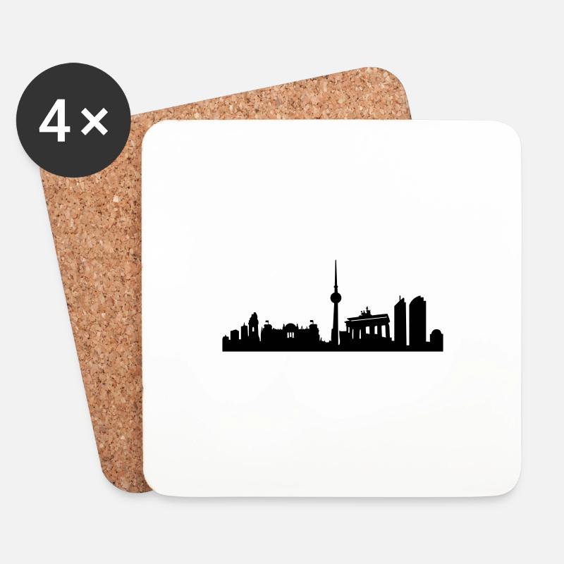 Berlin Skyline - Untersetzer (4er-Set) - Weiß