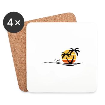 PALMEN STRAND Waves Summer Vacation - Coasters (set of 4) - white - Front