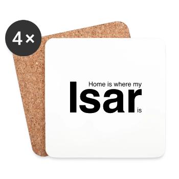 Home is where my Isar is - Untersetzer (4er-Set) - Weiß - Vorne