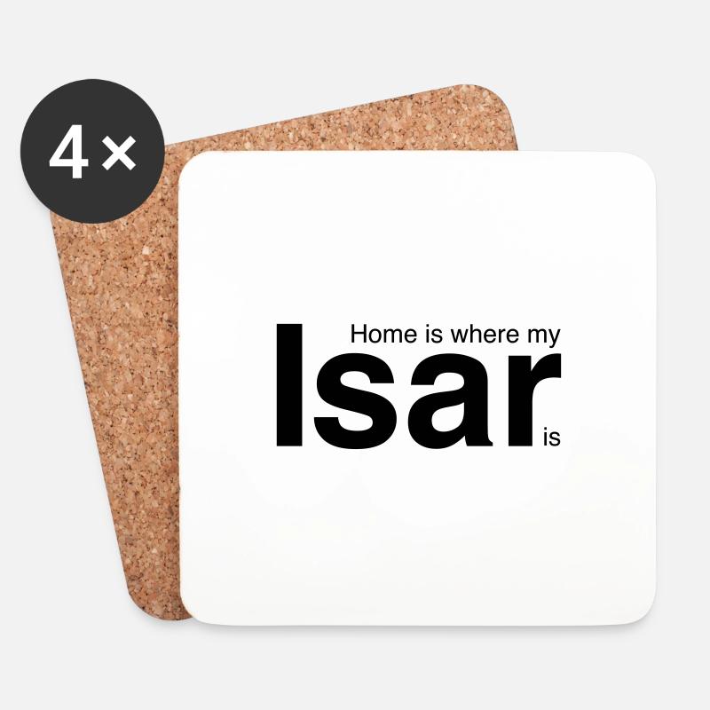 Home is where my Isar is - Untersetzer (4er-Set) - Weiß