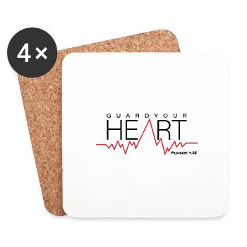 Guard your heart! Proverbs4.23 - T-Shirt - Untersetzer (4er-Set) - Weiß - Vorne