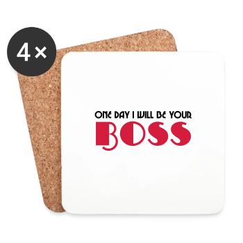 One day I will be your boss - Coasters (set of 4) - white - Front