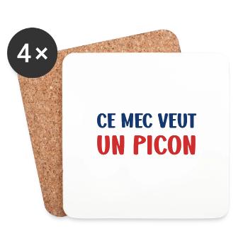 Ce mec veut un picon - Dessous de verre (lot de 4) - blanc - Devant