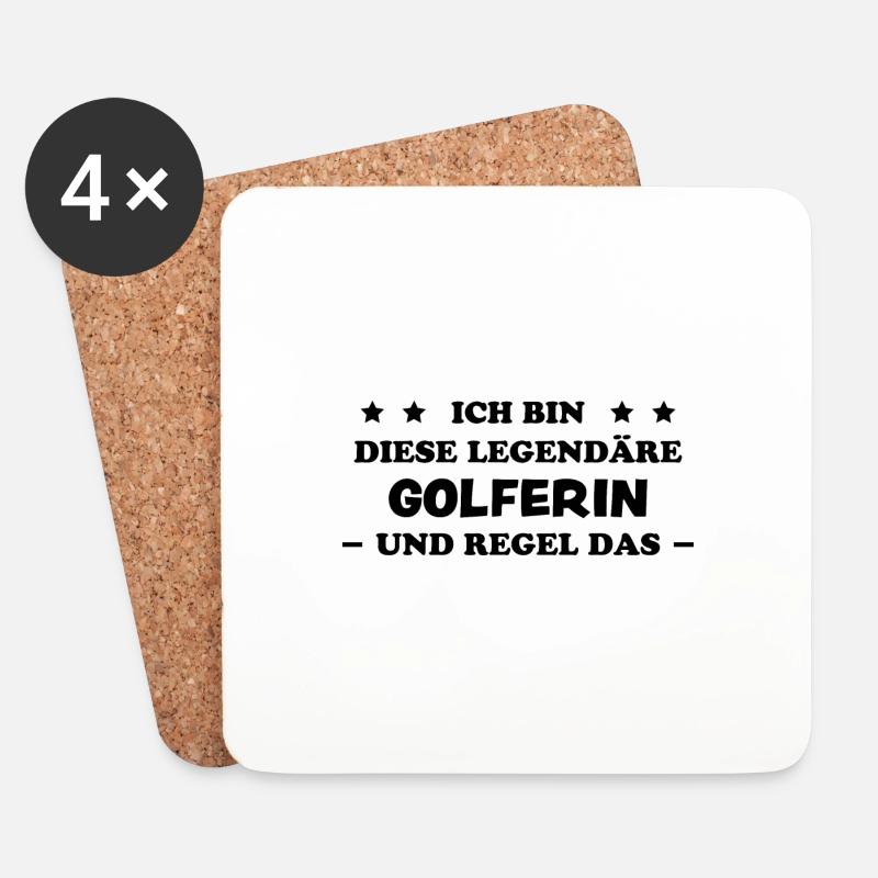 Golferin Minigolf Lustiger Spruch Golf Geschenk - Untersetzer (4er-Set) - Weiß