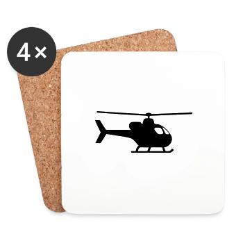Hubschrauber - Untersetzer (4er-Set) - Weiß - Vorne