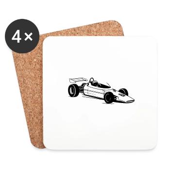 Voiture de course - Dessous de verre (lot de 4) - blanc - Devant