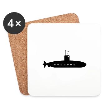 bateau Sous-marin - Dessous de verre (lot de 4) - blanc - Devant