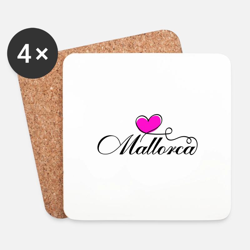 Mallorca Herz Liebe - Untersetzer (4er-Set) - Weiß