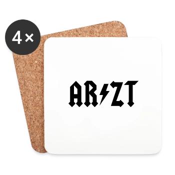 Arzt - Untersetzer (4er-Set) - Weiß - Vorne