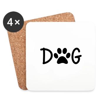 Hunde Pfote, geschenk hund haustier liebe dog - Untersetzer (4er-Set) - Weiß - Vorne