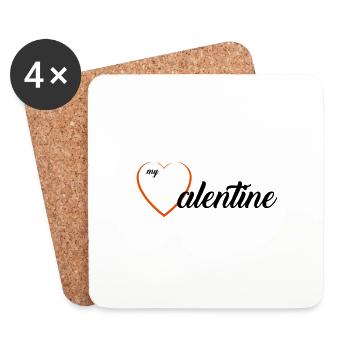 Valentinstag Herz - Untersetzer (4er-Set) - Weiß - Vorne