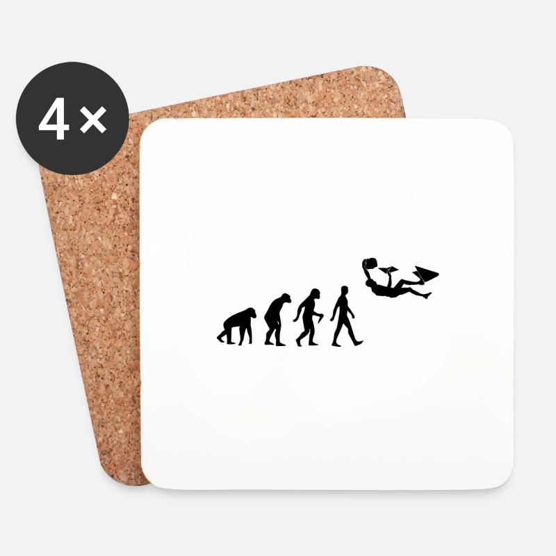 Bouldern Klettern Evolution - Untersetzer (4er-Set) - Weiß