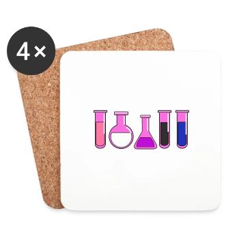 Tubes à essai Genderfluid Pride - Dessous de verre (lot de 4) - blanc - Devant