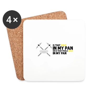 Gold Panning Gold Prospector GoldSchüfer Design - Coasters (set of 4) - white - Front