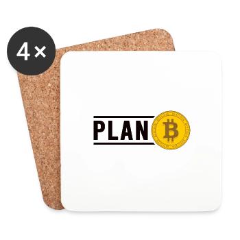 Bitcoin Plan B BTC Satoshi Krypto Hodl Maximalist - Untersetzer (4er-Set) - Weiß - Vorne