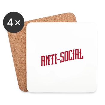 Anti social - Dessous de verre (lot de 4) - blanc - Devant