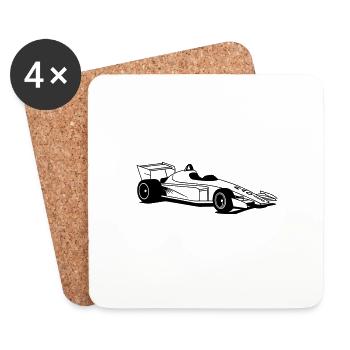 voiture de sport - Dessous de verre (lot de 4) - blanc - Devant