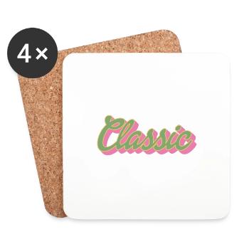 Classic Schriftzug | Farben änderbar - Untersetzer (4er-Set) - Weiß - Vorne