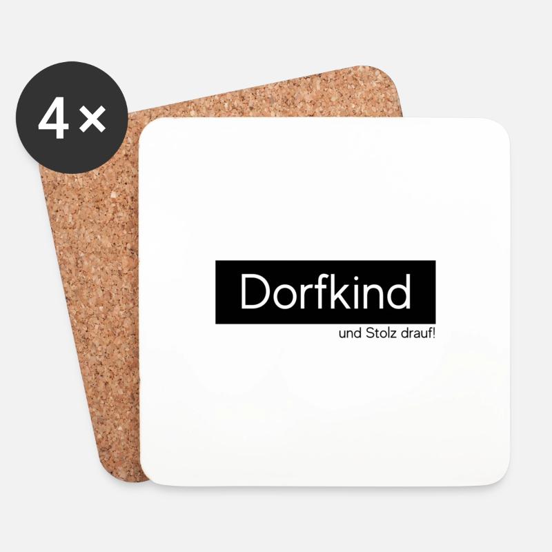 Dorfkind - Untersetzer (4er-Set) - Weiß