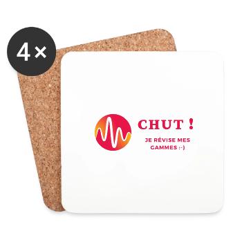 Chut je révise mes gammes - Dessous de verre (lot de 4) - blanc - Devant