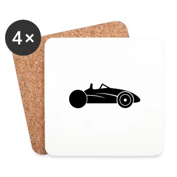 ancienne voiture - Dessous de verre (lot de 4) - blanc - Devant