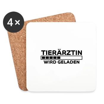 Tierärztin Spruch Job Lustiges Tierärztin Geschenk - Untersetzer (4er-Set) - Weiß - Vorne