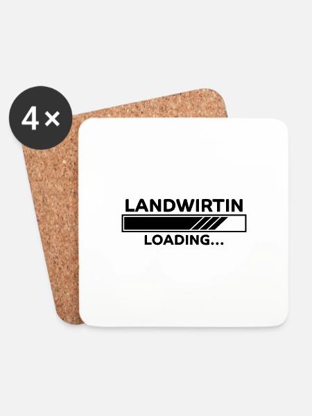 Landwirtin Spruch Fun Lustiges Landwirtin Geschenk - Untersetzer (4er-Set) - Weiß