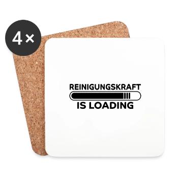 Reinigungskraft Spruch Reinigungskraft Geschenk - Untersetzer (4er-Set) - Weiß - Vorne