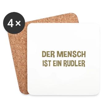 Der Mensch ist ein Rudeltier - Gemeinschaftsgeist - Untersetzer (4er-Set) - Weiß - Vorne