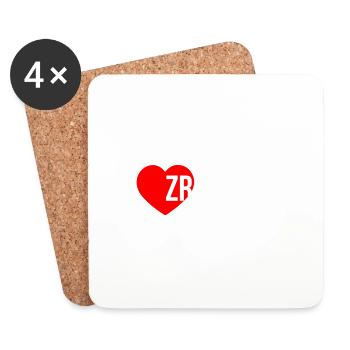 Zrce 2024 Vacances du cœur - Dessous de verre (lot de 4) - blanc - Devant