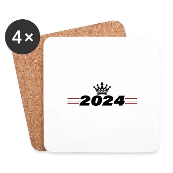 Couronne de l’année 2024 - Dessous de verre (lot de 4) - blanc - Devant