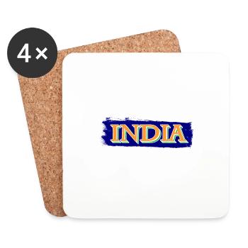 Indien Inder Hindu Stolz Flagge Land I Geschenk - Untersetzer (4er-Set) - Weiß - Vorne