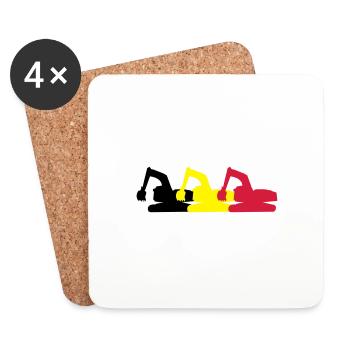 excavator - Coasters (set of 4) - white - Front