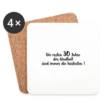die ersten 30 Jahre der Kindheit 30. Geburtstag - Untersetzer (4er-Set) - Weiß - Vorne