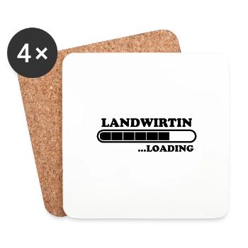 Landwirtin Spruch Fun Lustiges Landwirtin Geschenk - Untersetzer (4er-Set) - Weiß - Vorne