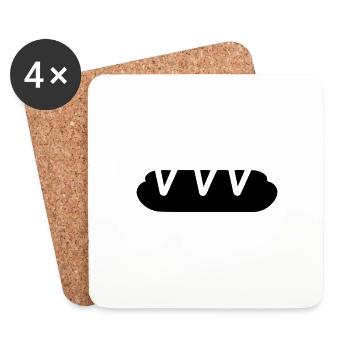 Hot dog - Coasters (set of 4) - white - Front