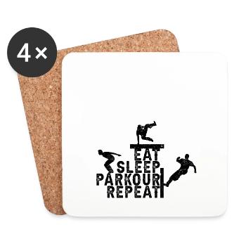 Cycle de Parkour - Dessous de verre (lot de 4) - blanc - Devant