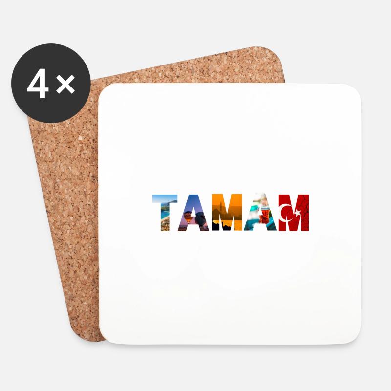 Tamam Türkei - Untersetzer (4er-Set) - Weiß