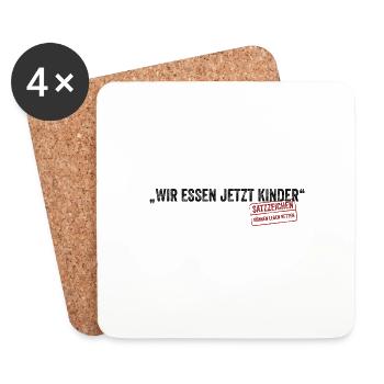Wir essen jetzt Kinder Satzzeichen Leben retten - Untersetzer (4er-Set) - Weiß - Vorne