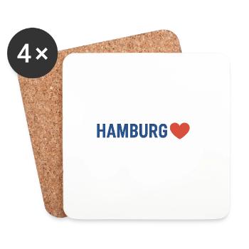 Hamburg Herz - Untersetzer (4er-Set) - Weiß - Vorne